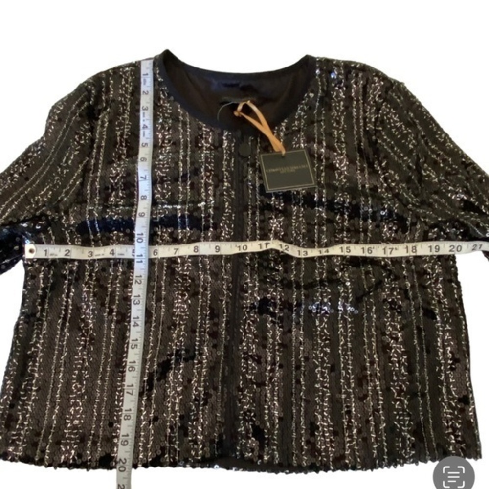 Christian Siriano Black Silver Sequin Evening Party Jacket size‎ XL - Picture 3 of 7